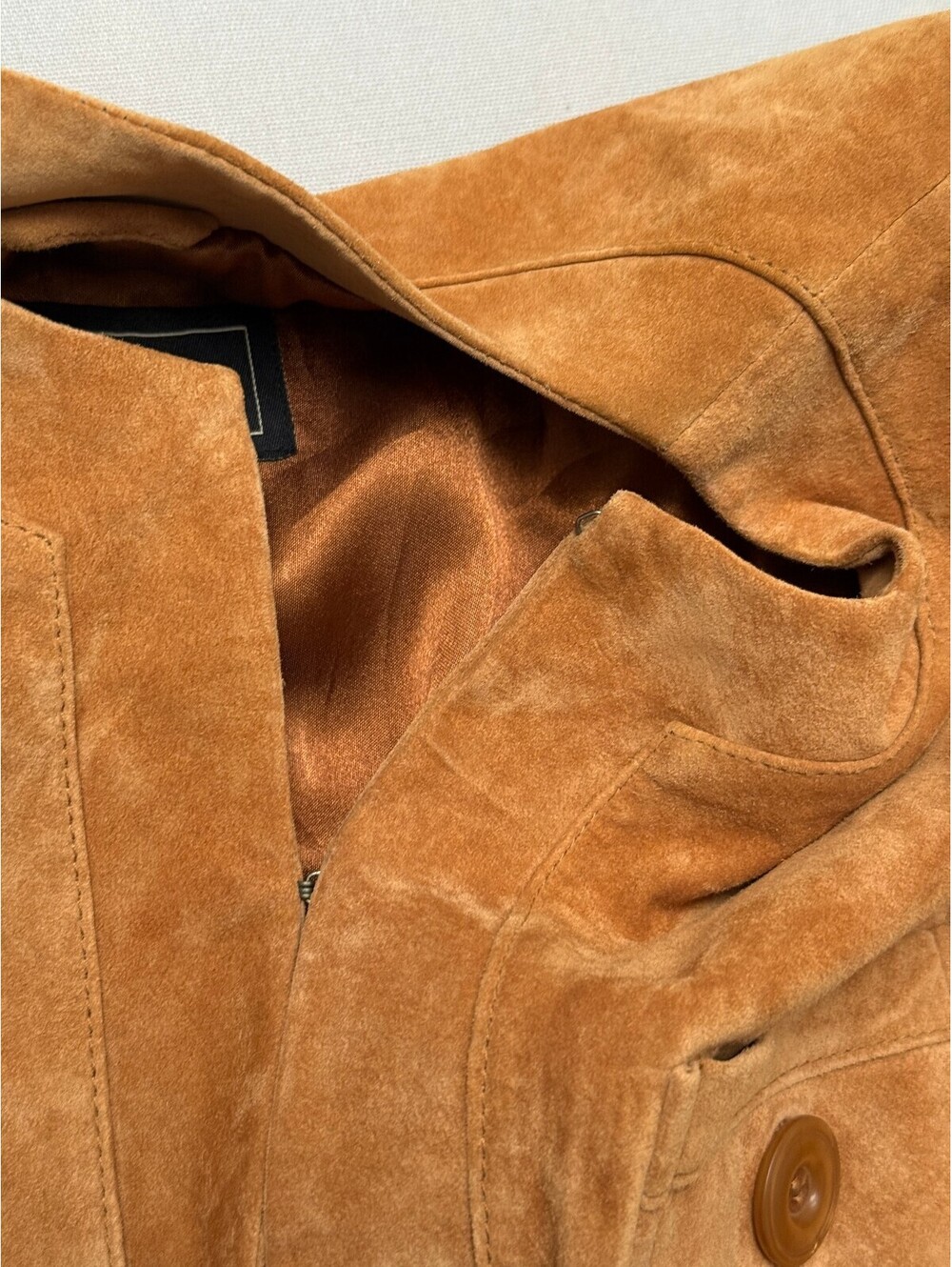 Vintage Terry Lewis Womens Suede Leather Jacket Camel - S - Picture 4 of 7